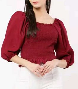 Red Smocked Top