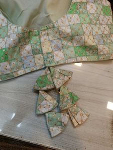 Light Green &amp; white Blouse