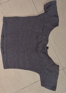 Gray Off-Shoulder Top