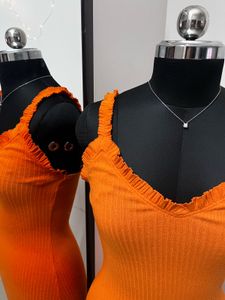 Zara Orange Midi Dress
