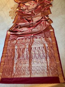 100% Pure Silk Red Kanjivaram Saree