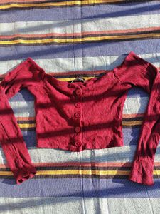 Maroon off shoulder top