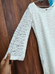 White Lace Tunic Top