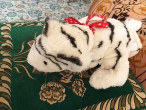 Tiger White Black Plush Toy