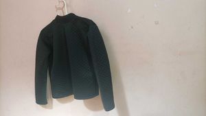 Black Quilted Bomber Jacket