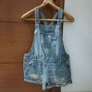 Hollister Denim Short Overalls