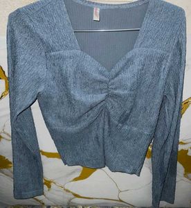 Blue Long Sleeve Top
