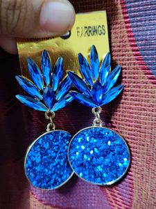 Sparkling Blue Fashion Earrings