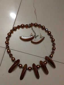 Brown Beaded Statement Necklace