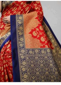 Red &amp; Gold Banarasi Saree