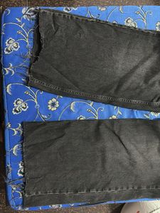 Loose fit distressed denim pant