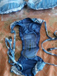 Blue &amp; White Bikini Set