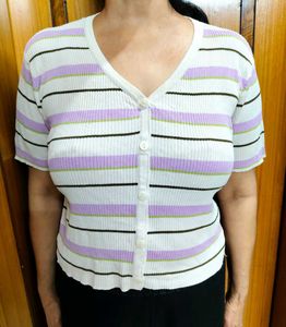 White Striped Top