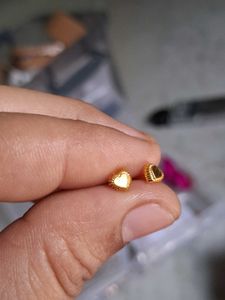 Heart Stud Earrings Gold