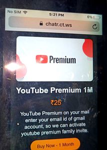 YouTube Premium 1 Month - ₹25