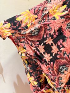 Floral Print Peasant Top