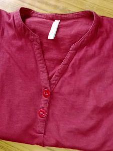 Maroon Top | Cap Sleeves