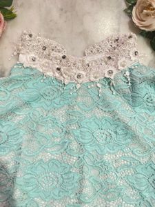 Mint Lace Long Sleeve Top