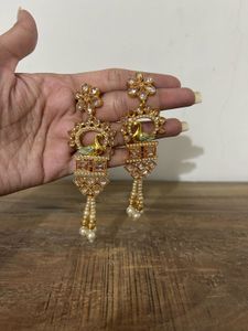 Peacock Pearl Drop Earrings