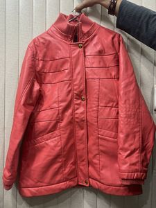 Orange  Leather Jacket