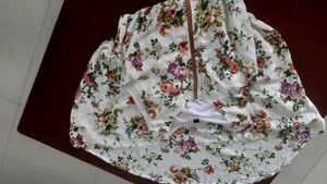 Pretty floral print uneven length dress for women