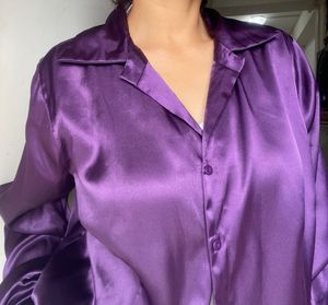 💜Purple Satin Shirt 🎀