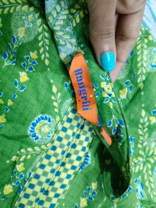 rangriti Olive Green Printed Kurta