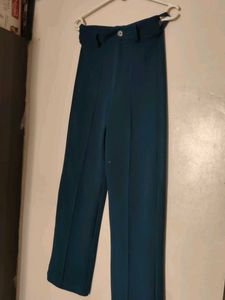Stylish Teal Wide Leg Trousers