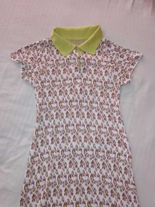 Patterned Polo Mini Dress