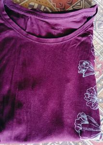 Purple Floral Print T-Shirt