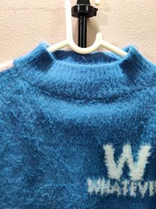 women&#39;s imported blue knitted sweater