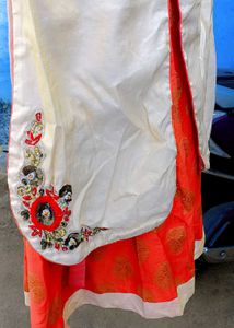 Orange &amp; Gold Brocade Dress