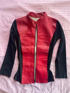 Red &amp; Black Panel Jacket