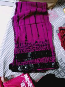 pure viscose Purple shibori Saree
