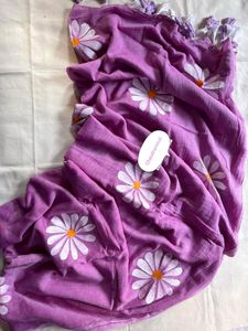 Hand-painted Khadi Cotton saree