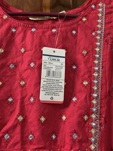 Red Embroidered Kurta Dress