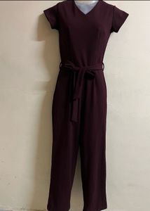 Pintrest Burgundy Jumpsuit with pockets