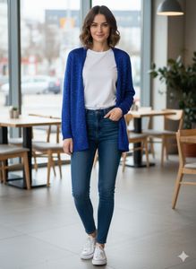 Cato Stylish Blue Knit Cardigan
