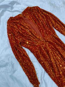 Glamorous Sequin Slit Gown