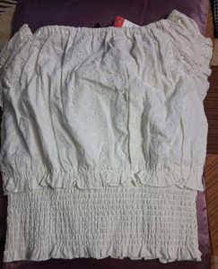 Cute White Eyelet Top