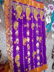 Kanjevaram Pattu Silk Saree With Blouse Stitched
