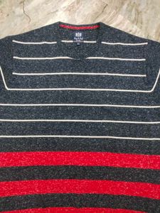 Black Red White Stripped Sweater