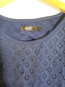 Abof Blue Colour Lase Fabric Basic Dress(Women)