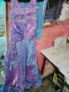 Lavender Colour Princess Gown For Women