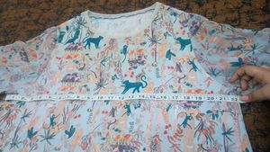 made in korea sky blue botanical top