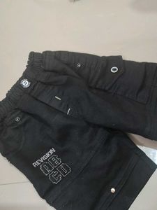 Boys Black Cargo Shorts
