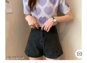 White Pearls Heart Shape  Short Sleeve Top