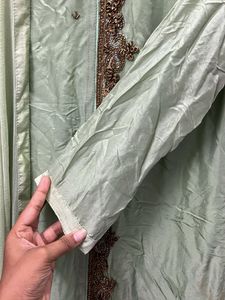 Green Embroidered Kurta Set