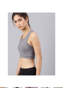 HRXby Hrithik Roshan Grey Solid Non-WiredLightly P