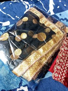 Embroidered Dupatta Set - Maroon &amp; Black